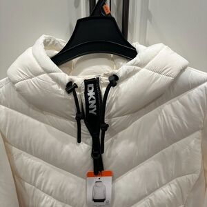 DKNY White Puffer Jacket NWT